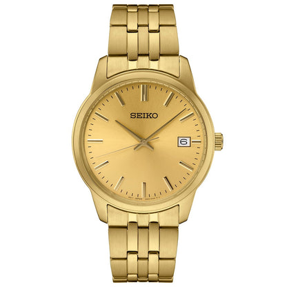 MENS ESSENTIALS STAINLESS STEEL WATCH GOLD DIAL