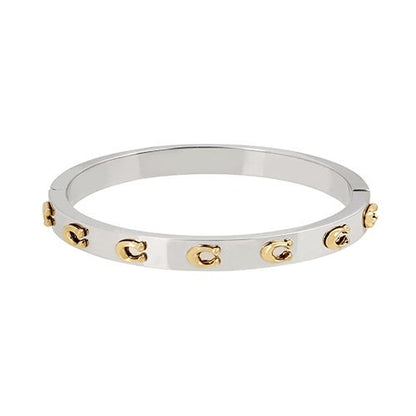SIGNATURE C 2-TONE BANGLE BRACELET