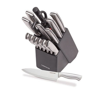 15PC STAMPED HIGH CARBON KNIFE BLOCK SET