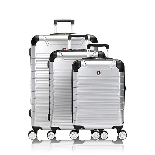 7782 EXPANDABLE 3PC HARDSIDE LUGGAGE SET SILVER