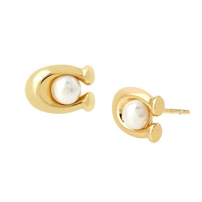 PEARL SIGNATURE C STUD EARRINGS