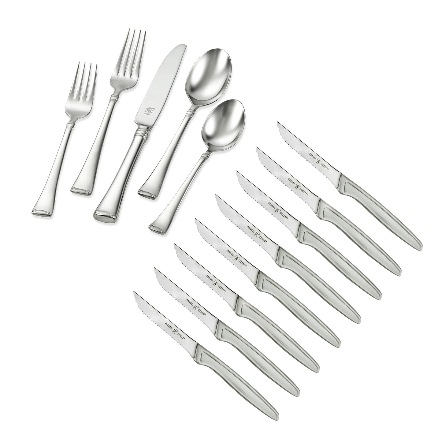 ANGELICO 45PC 18/10 FLATWARE SET W/ 8PC STEAK KNIFE SET