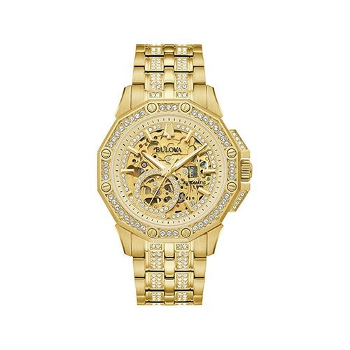 MENS OCTAVA AUTOMATIC CRYSTAL WATCH SKELETON DIAL