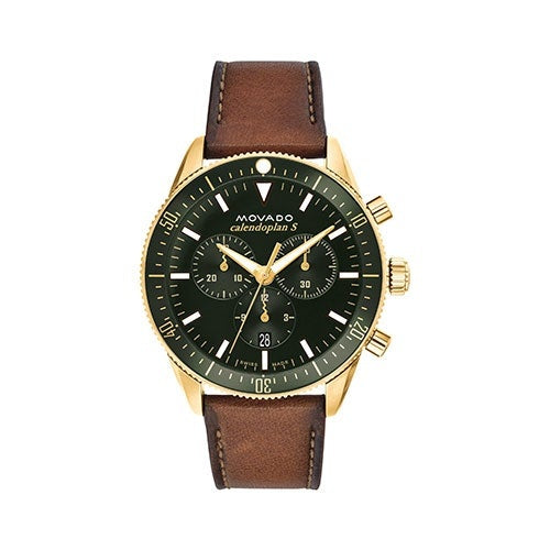 MENS HERITAGE CALENDOPLAN S CHRONOGRAPH STRAP WATCH DIAL