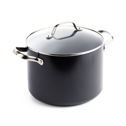 VALENCIA PRO CERAMIC NONSTICK 8QT STOCKPOT W/ LID GRAY