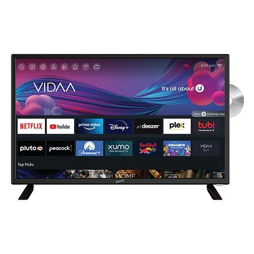 24" VIDAA LED SMART HDTV W/ BUILT-IN DVD PLAYER