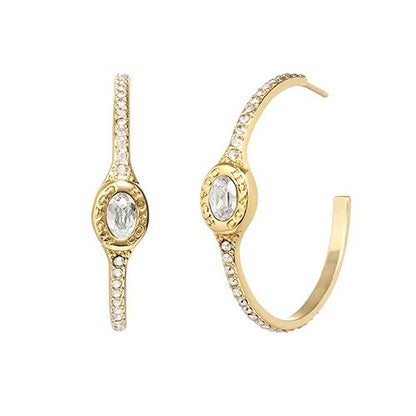 SIGNATURE LOGO PAVE HOOP EARRINGS