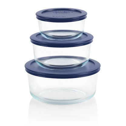 6PC SIMPLY STORE ROUND GLASS STORAGE SET