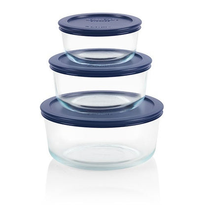 6PC SIMPLY STORE ROUND GLASS STORAGE SET