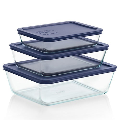 6PC SIMPLY STORE RECTANGULAR GLASS STORAGE SET