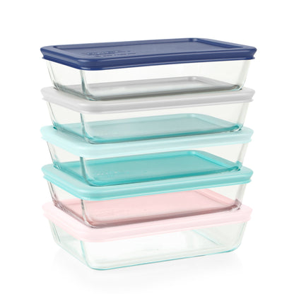 10PC SIMPLY STORE RECTANGULAR GLASS STORAGE SET