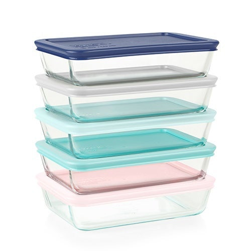 10PC SIMPLY STORE RECTANGULAR GLASS STORAGE SET