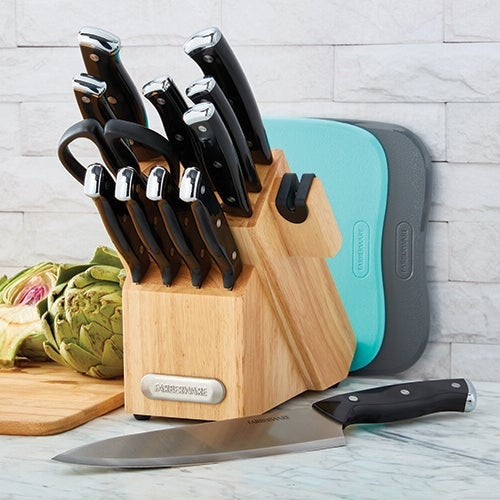 EDGEKEEPER 14PC TRIPLE-RIVET KNIFE BLOCK SET