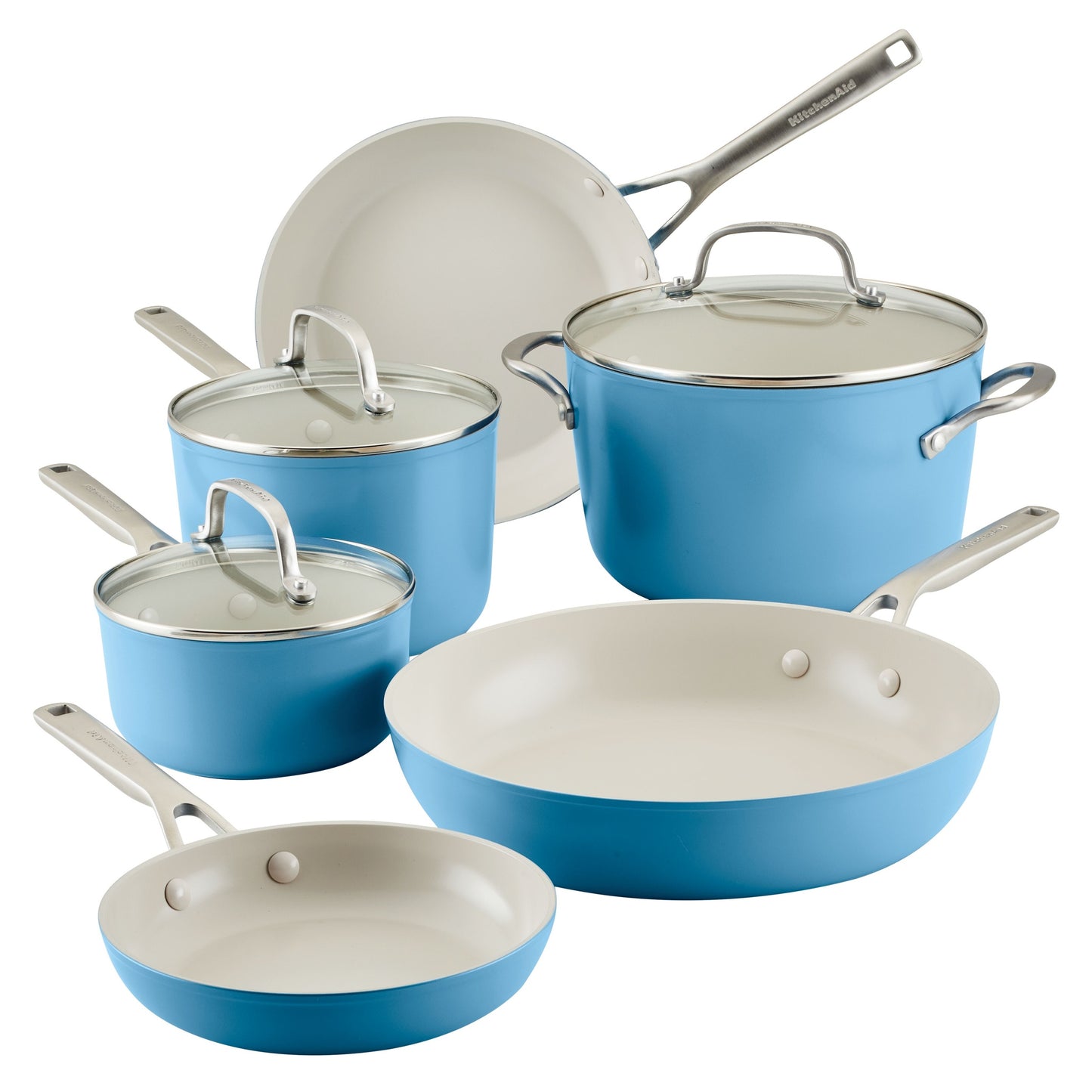 9PC HARD ANODIZED CERAMIC NONSTICK COOKWARE SET
