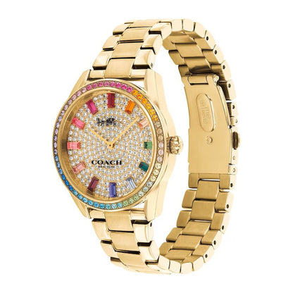 LADIES PRESTON STAINLESS STEEL WATCH CRYSTAL DIAL
