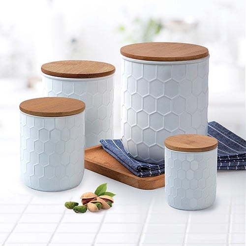 4PC KITCHEN CERAMIC CANISTER SET