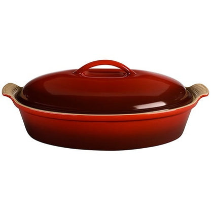 4QT HERITAGE STONEWARE COVERED OVAL CASSEROLE