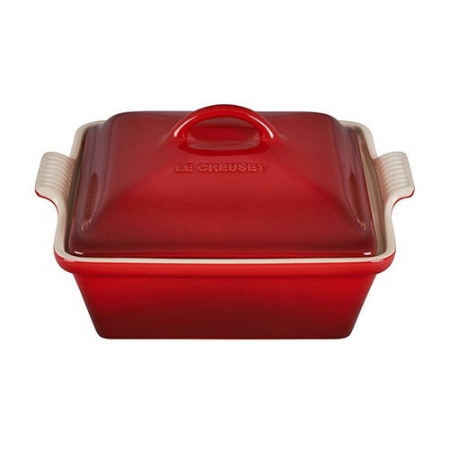 2.5QT HERITAGE STONEWARE COVERED SQUARE CASSEROLE