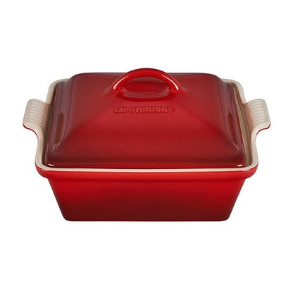 2.5QT HERITAGE STONEWARE COVERED SQUARE CASSEROLE