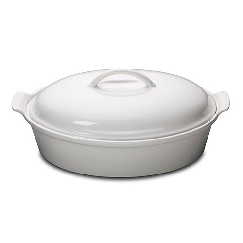 4QT HERITAGE STONEWARE COVERED OVAL CASSEROLE