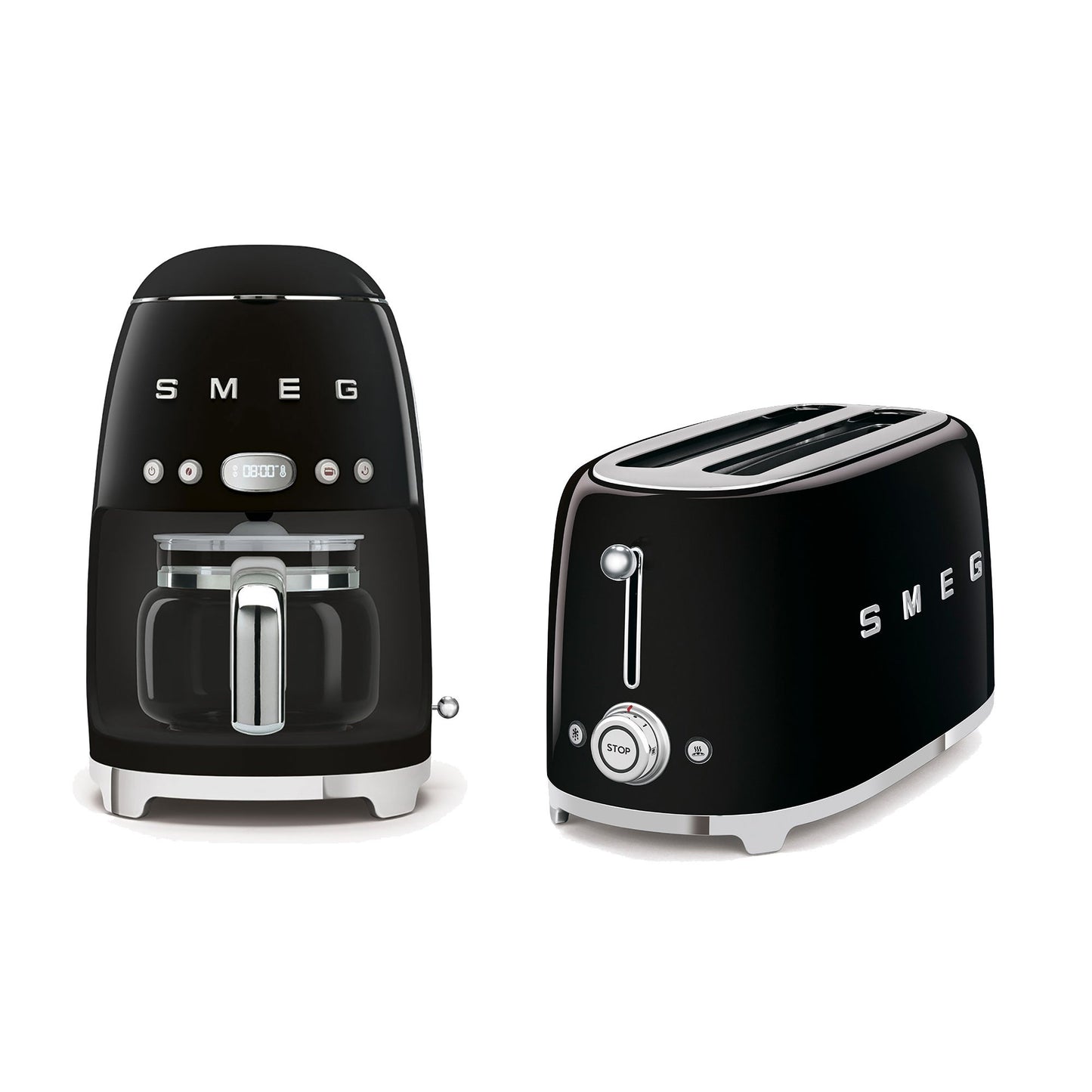 50'S RETRO-STYLE AM KIT W/ 10 CUP COFFEE MACHINE & 2 SLOT TOASTER