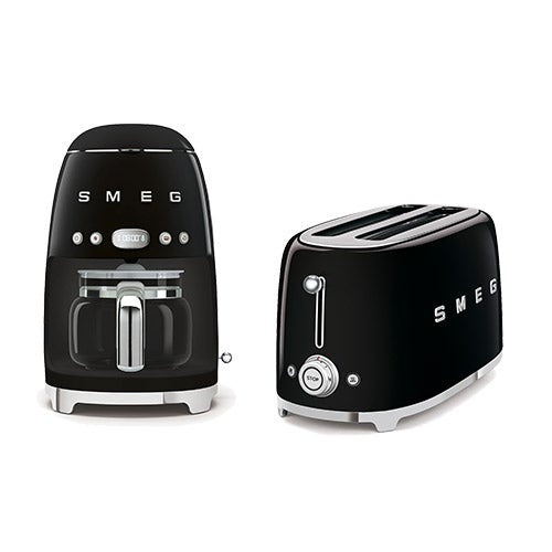 50'S RETRO-STYLE AM KIT W/ 10 CUP COFFEE MACHINE & 2 SLOT TOASTER