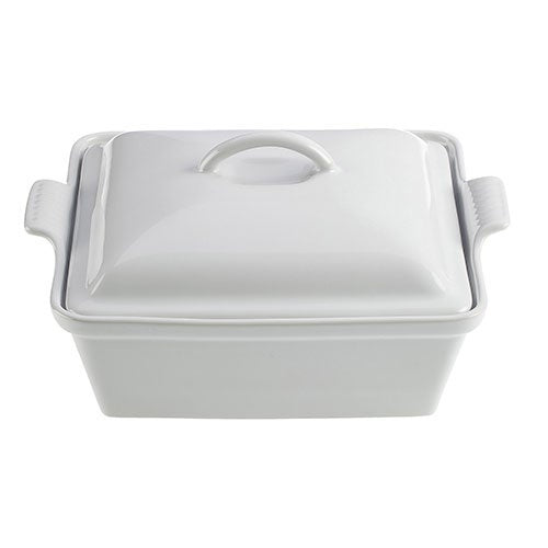 2.5QT HERITAGE STONEWARE COVERED SQUARE CASSEROLE