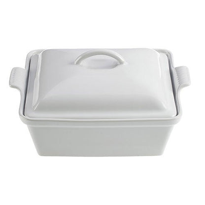 2.5QT HERITAGE STONEWARE COVERED SQUARE CASSEROLE