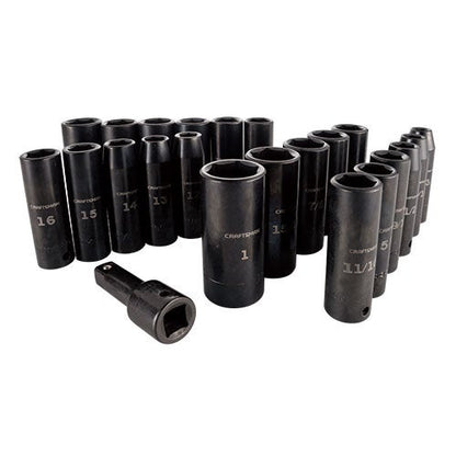 23PC 1/2" SAE & MM DEEP IMPACT SOCKET SET