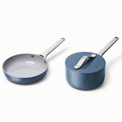 NONSTICK CERAMIC MINIS DUO COOKWARE SET - FRY PAN & SAUCEPAN