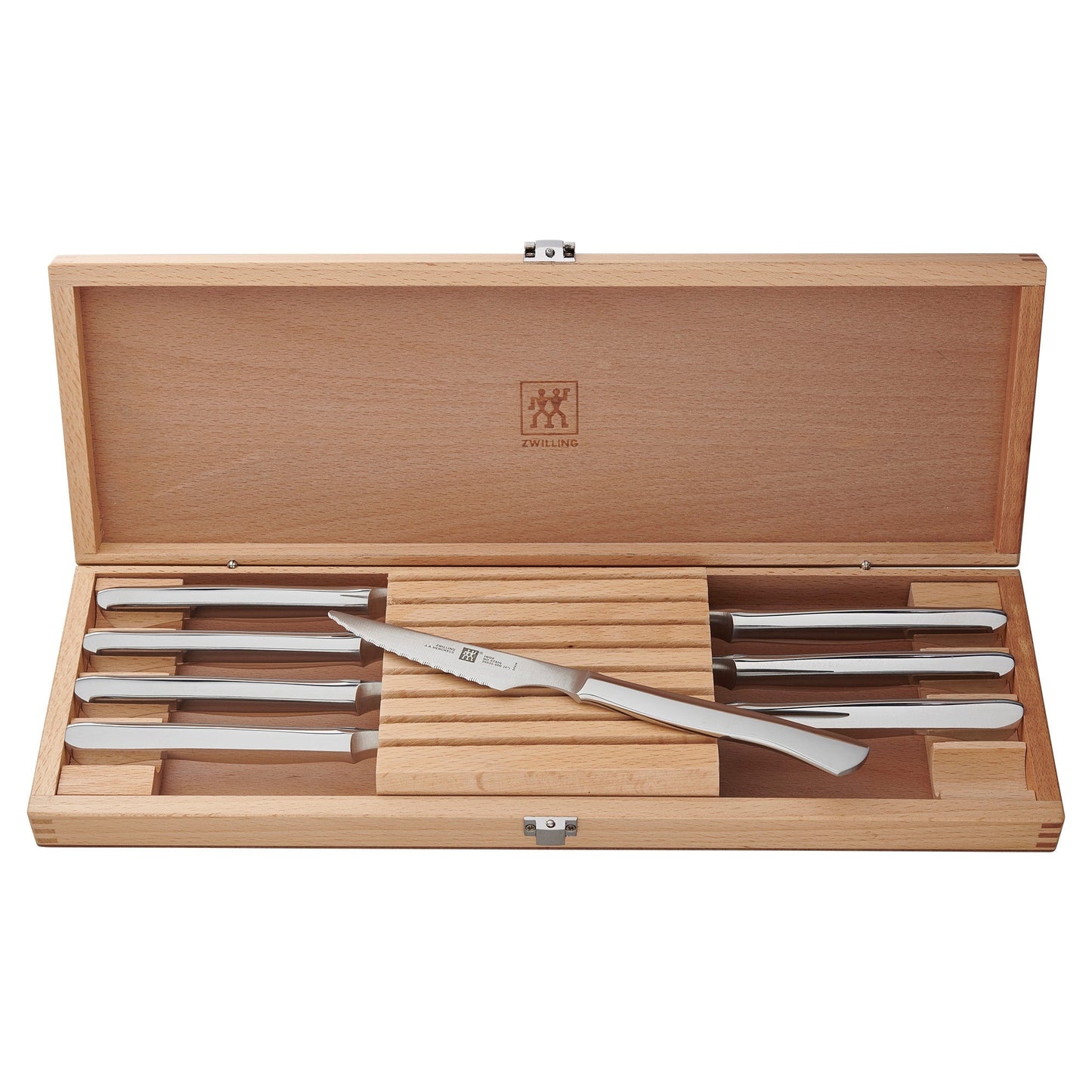 8PC SERRATED STEAK KNIFE SET W/ WOOD GIFT BOX