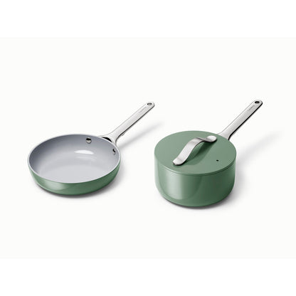NONSTICK CERAMIC MINIS DUO COOKWARE SET - FRY PAN & SAUCEPAN