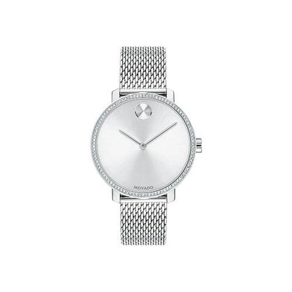 LADIES BOLD SHIMMER CRYSTAL STAINLESS STEEL WATCH DIAL