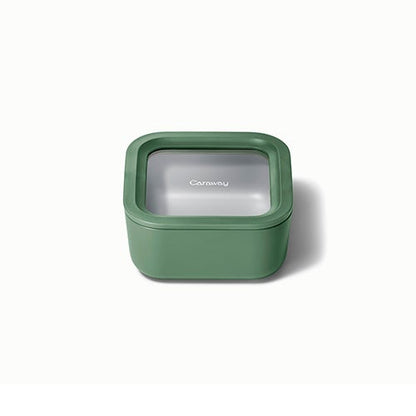 4.4 CUP GLASS FOOD CONTAINER SQUARE SHAPE W/ LID