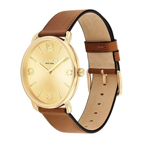 MENS' ELLIOT LEATHER STRAP WATCH
