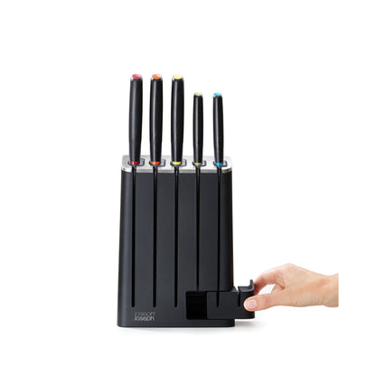 5PC ELEVATE SLIMBLOCK KNIFE SET W/ SHARPENER
