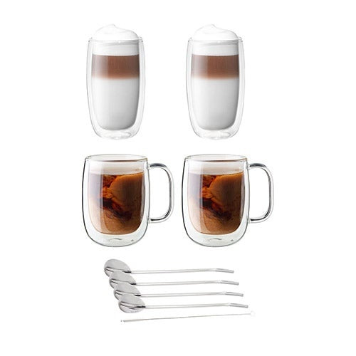 SORRENTO 9PC DOUBLE WALL COFFEE & BEVERAGE SET