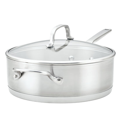 4.5QT 3-PLY COVERED SAUTE PAN W/ HELPER HANDLE