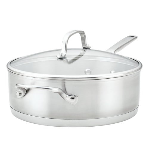 4.5QT 3-PLY COVERED SAUTE PAN W/ HELPER HANDLE
