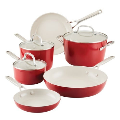 9PC HARD ANODIZED CERAMIC NONSTICK COOKWARE SET
