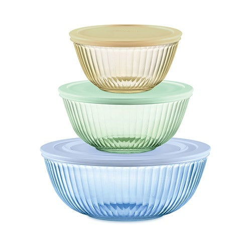 COLORS SCULPTED TINTED DREAMS 6PC LIDDED MIXING BOWL SET