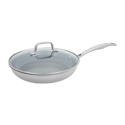 10" CLAD H3 CERAMIC NONSTICK FRY PAN W/ LID