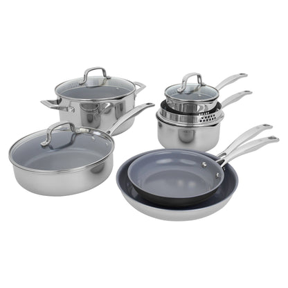 CLAD H3 10PC CERAMIC NONSTICK COOKWARE SET