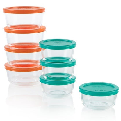 SIMPLY STORE 16PC SMALL ROUND GLASS FOOD STORAGE SET