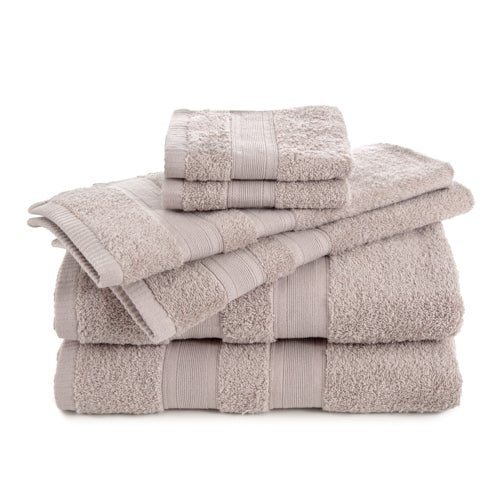 SOLID LOW LINT 6PC BATH TOWEL SET