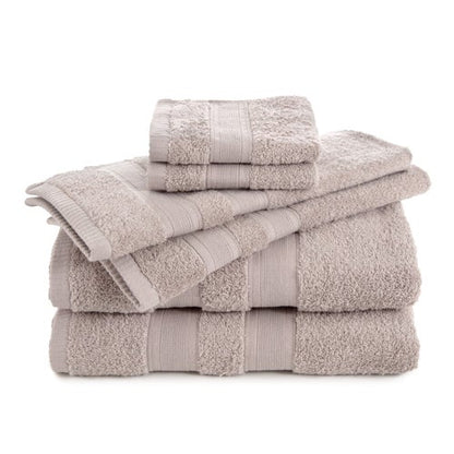 SOLID LOW LINT 6PC BATH TOWEL SET