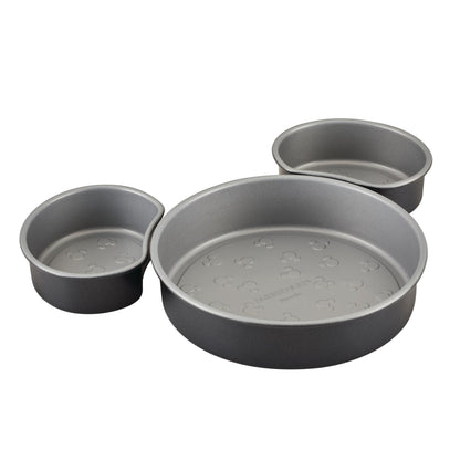 3PC NONSTICK MICKEY HEAD CAKE PAN SET