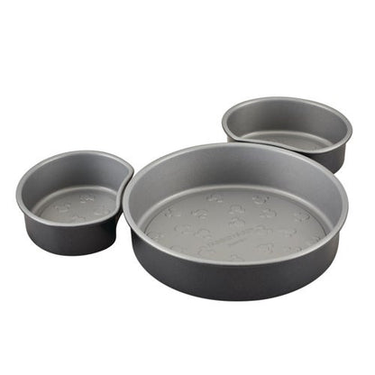 3PC NONSTICK MICKEY HEAD CAKE PAN SET