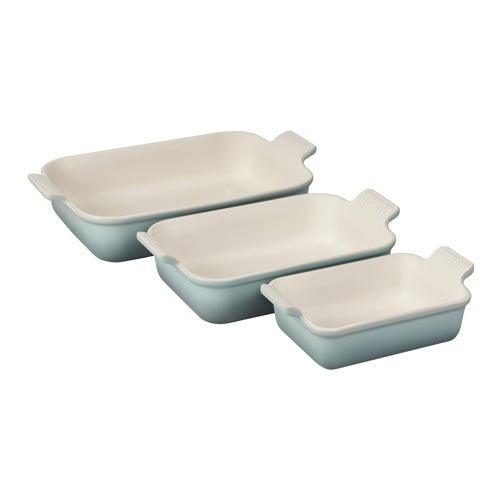 3PC HERITAGE STONEWARE RECTANGULAR BAKING DISH SET