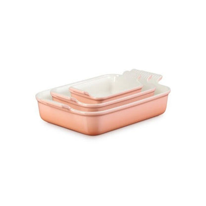 3PC HERITAGE STONEWARE RECTANGULAR BAKING DISH SET